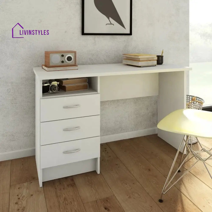 Rozaliya White Study Table for Students