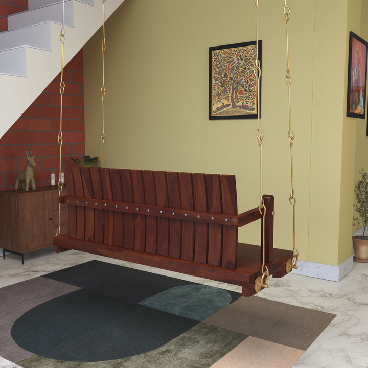 Ashna Elegant Wooden Swing Under Staircase with Traditional Decor Accents