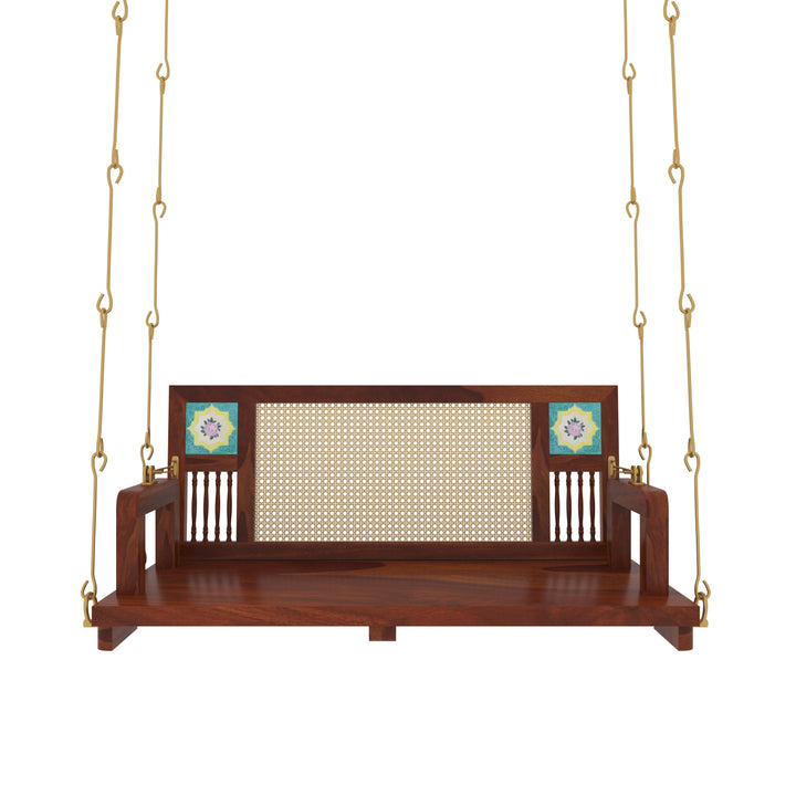 Arushi Natural Brown Polished Cane back Swing
