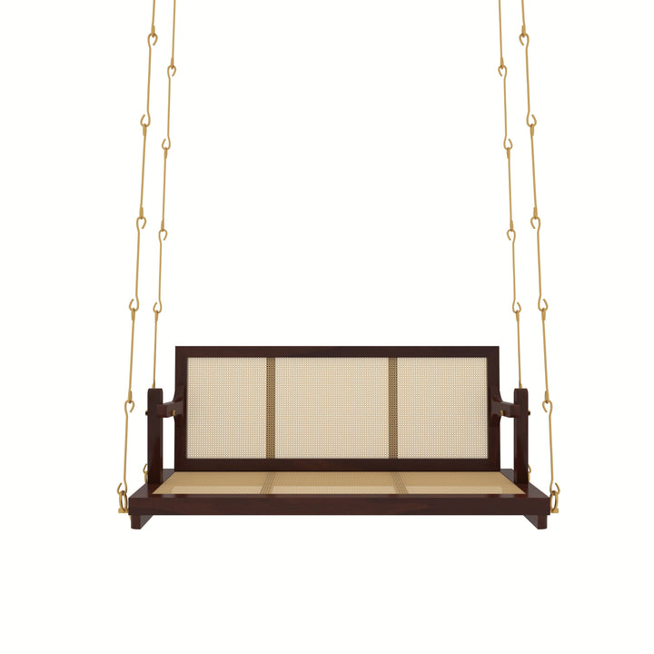 Drishti traditional cane swing with seating and back