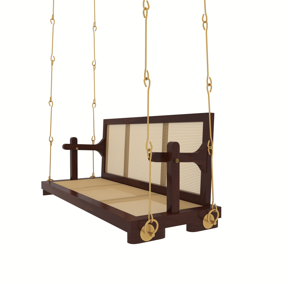 Drishti traditional cane swing with seating and back
