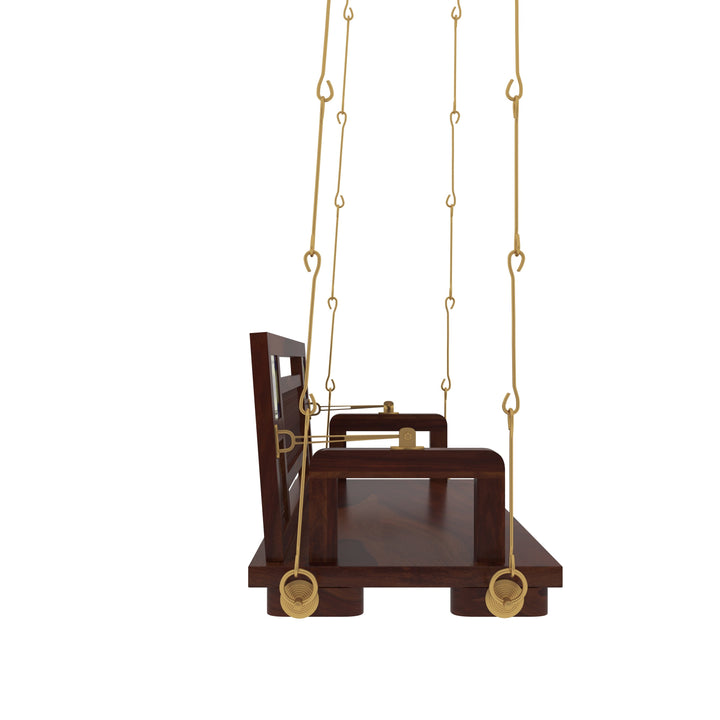 Naisha Traditional Wooden Swing with Ceramic Tile Inlays in Contemporary Living Room
