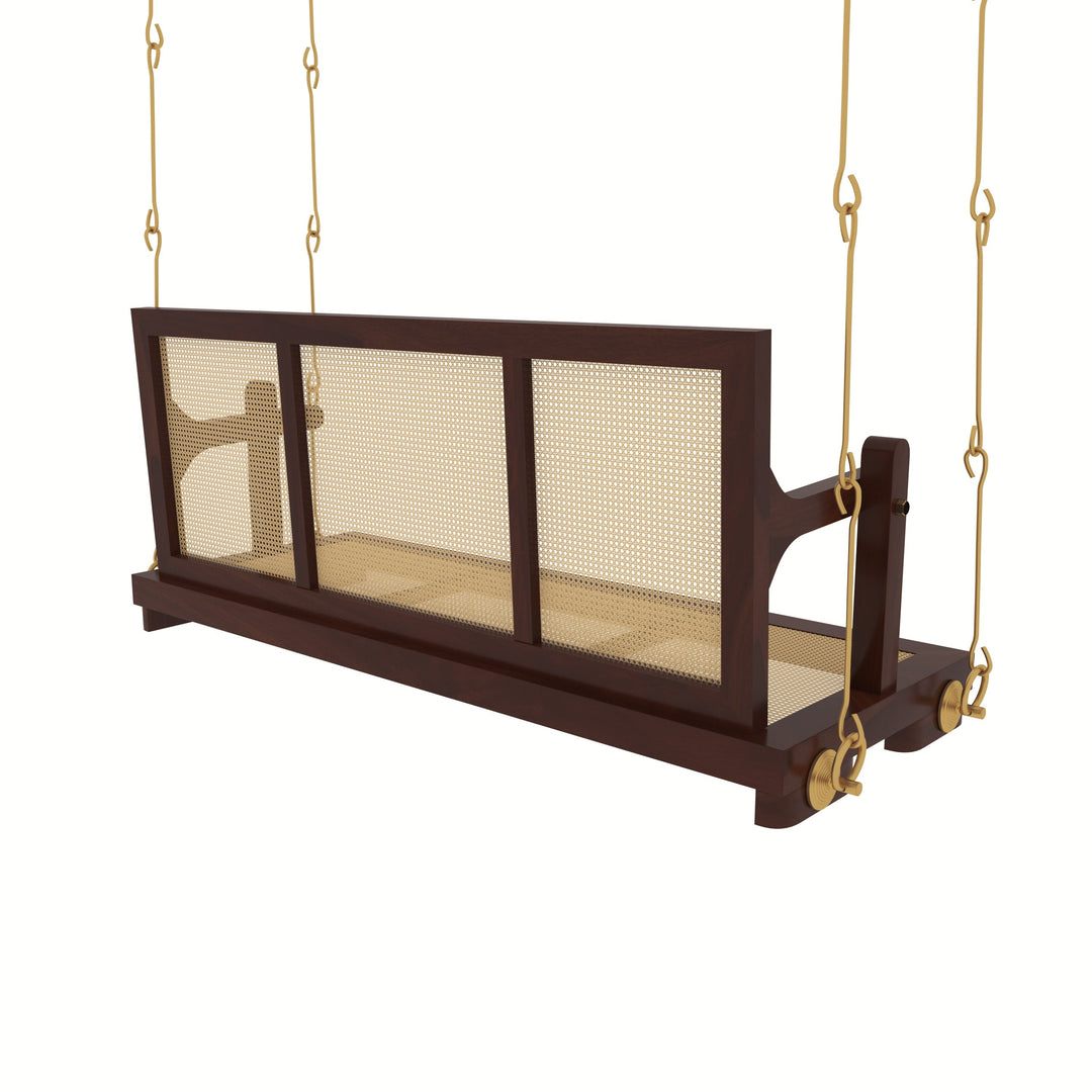 Drishti traditional cane swing with seating and back
