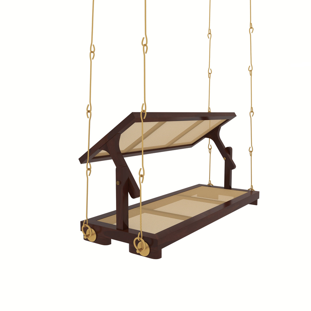 Drishti traditional cane swing with seating and back