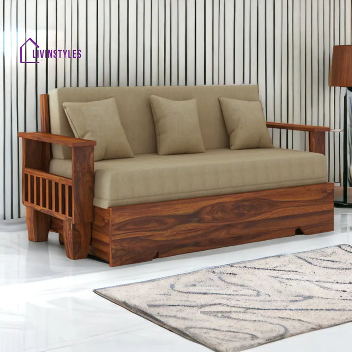 TrendiRest 3 Seater Sofa Cum Bed Sheesham Wood
