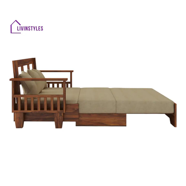 TrendiRest 3 Seater Sofa Cum Bed Sheesham Wood