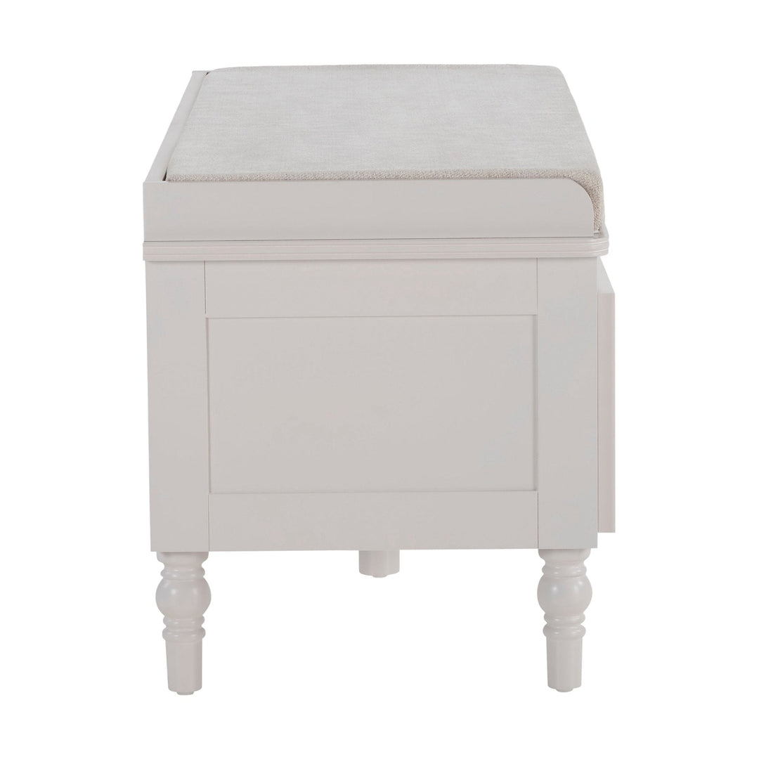 Vicente Mango Wood Storage Cupboard with Seat - Stone Grey