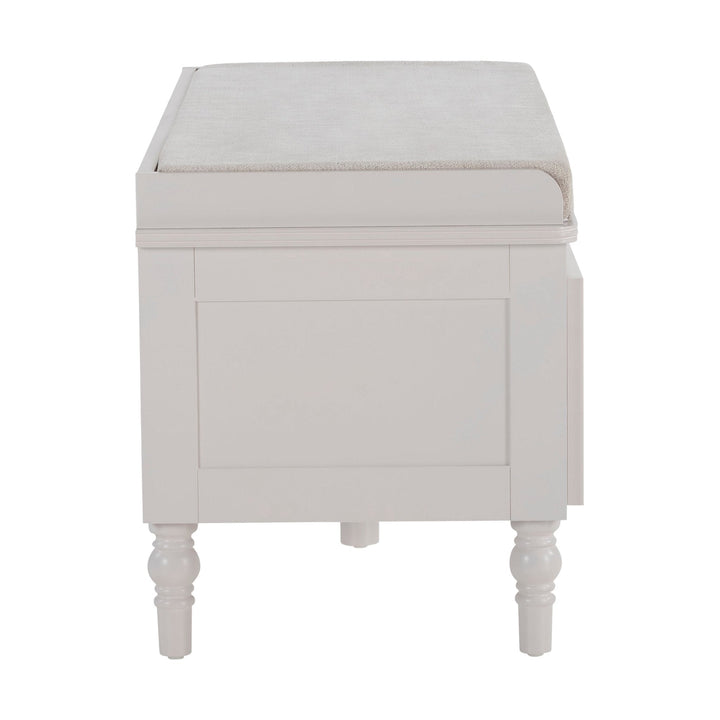 Vicente Mango Wood Storage Cupboard with Seat - Stone Grey
