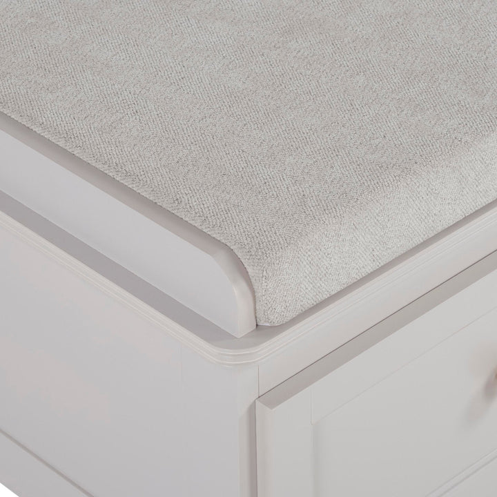 Vicente Mango Wood Storage Cupboard with Seat - Stone Grey