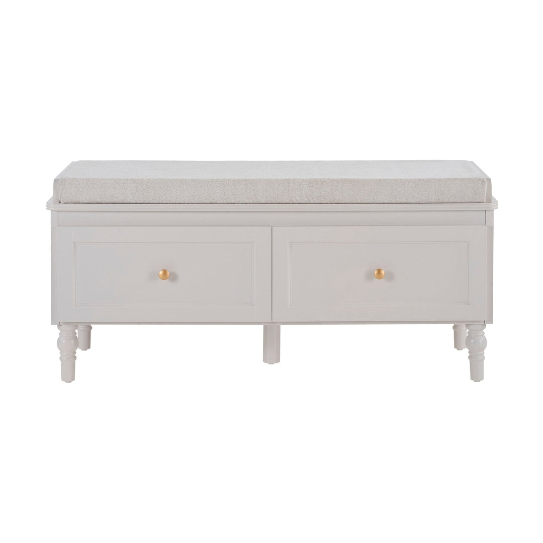 Vicente Mango Wood Storage Cupboard with Seat - Stone Grey