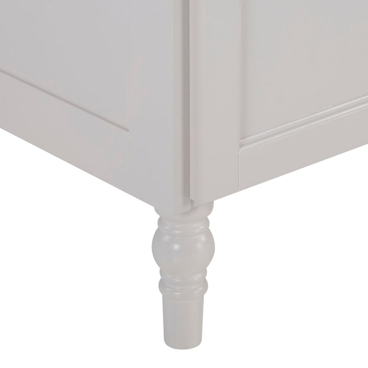 Vicente Mango Wood Storage Cupboard with Seat - Stone Grey