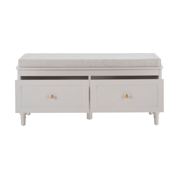 Vicente Mango Wood Storage Cupboard with Seat - Stone Grey