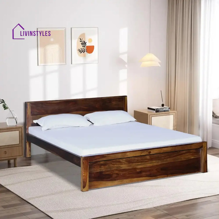 Acro Solid Wood Beds Queen / Teak Bed without storage