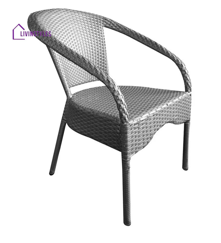 Rudra Outdoor Patio Seating Set 2 Chairs and 1 Table Set (Silver) - Coffee Table Sets