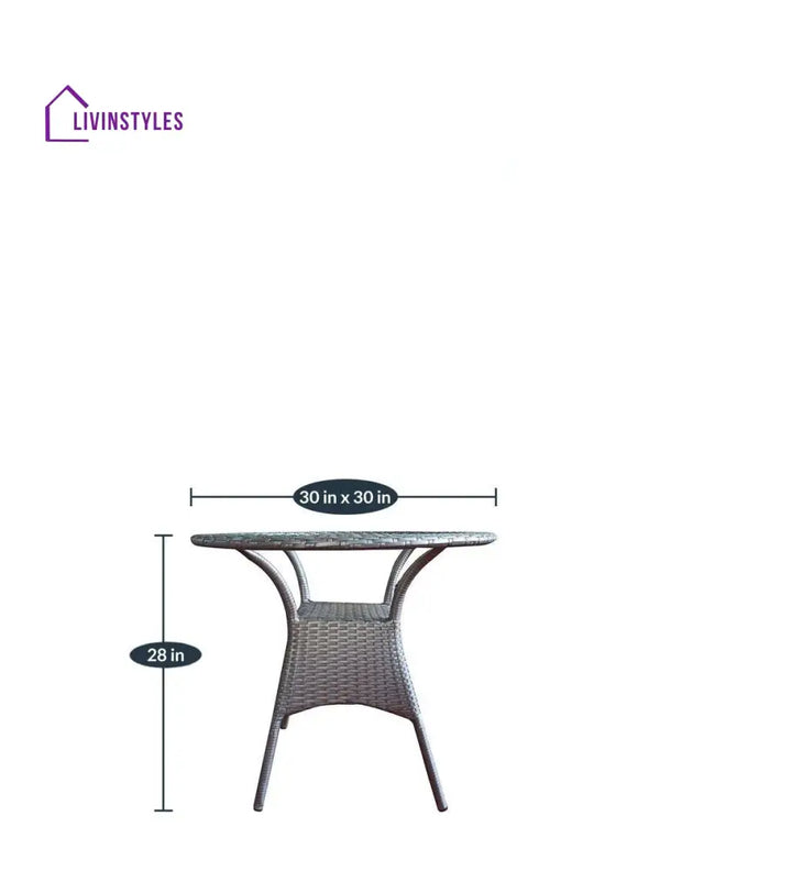 Rudra Outdoor Patio Seating Set 2 Chairs and 1 Table Set (Silver) - Coffee Table Sets