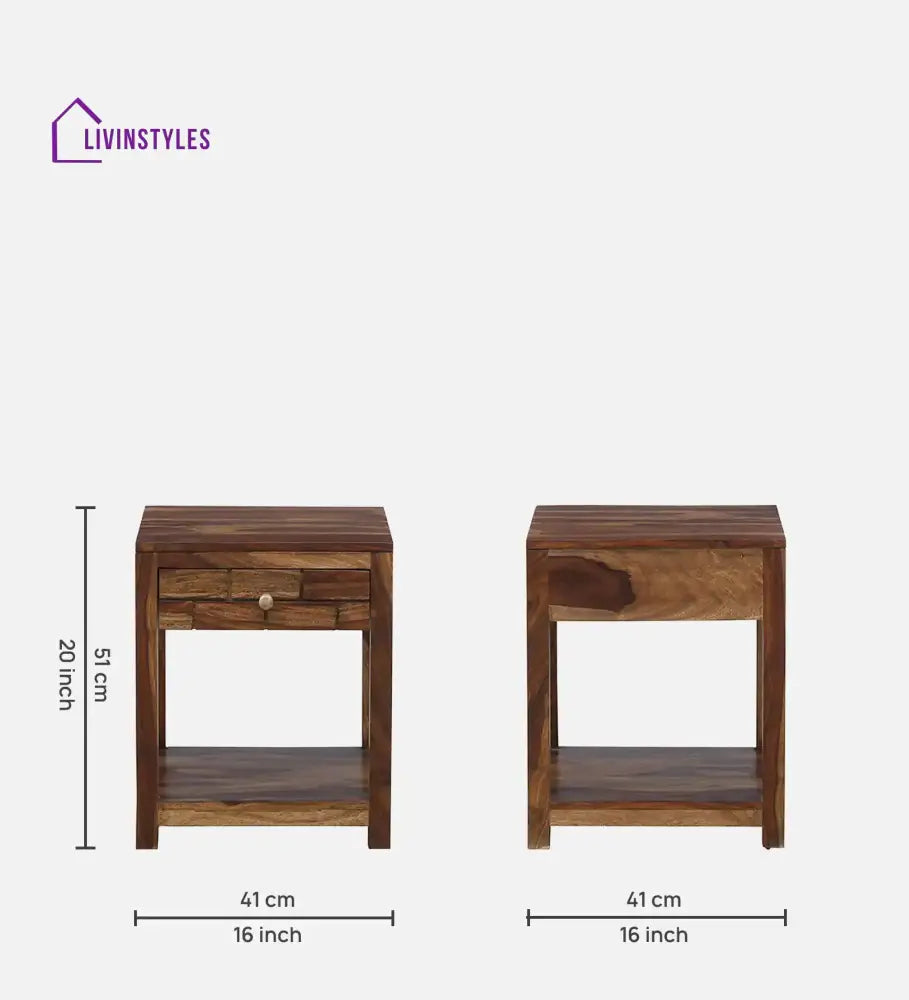 Rudra Solid Wood Side Table Bedroom Furniture Sets