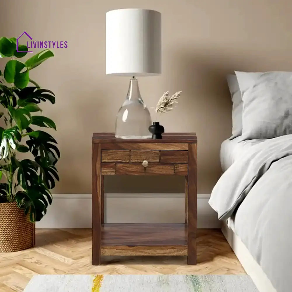 Rudra Solid Wood Side Table Teak Bedroom Furniture Sets