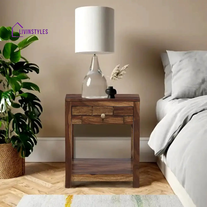 Rudra Solid Wood Side Table Teak Bedroom Furniture Sets