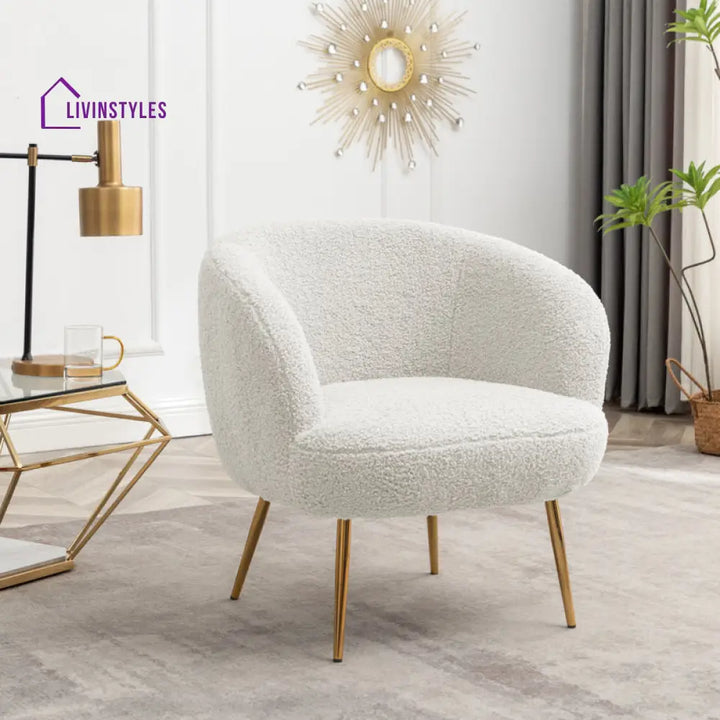 Ruhani Metal and Fabric Chair | Living Room Chair | Lounge Chair