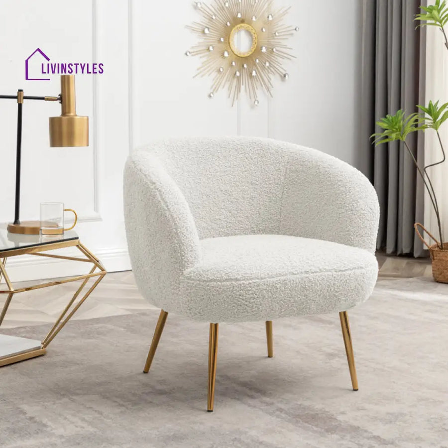 Ruhani Metal and Fabric Chair | Living Room Chair | Lounge Chair