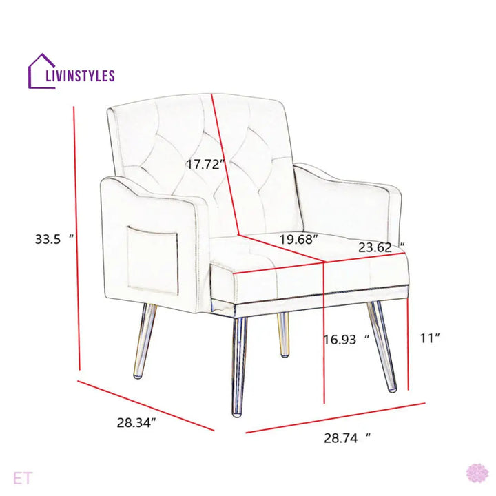 Ruhi Metal and Fabric Arm Chair | Living Room Chair | Lounge Chair