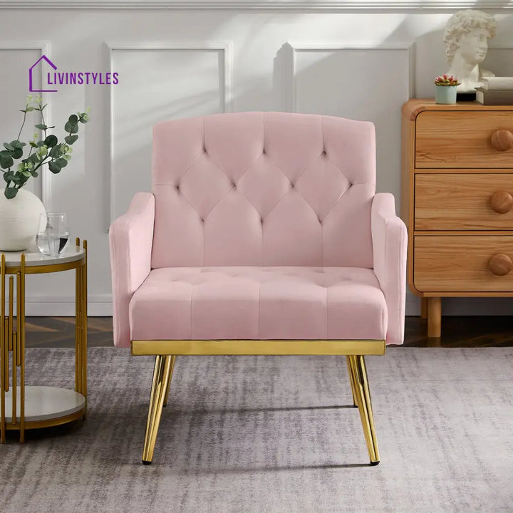 Ruhi Metal and Fabric Arm Chair | Living Room Chair | Lounge Chair
