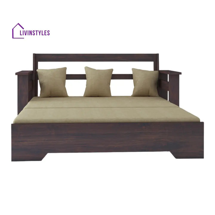 NovaDream 3 Seater Walnut Sofa Cum Bed Sheesham Wood