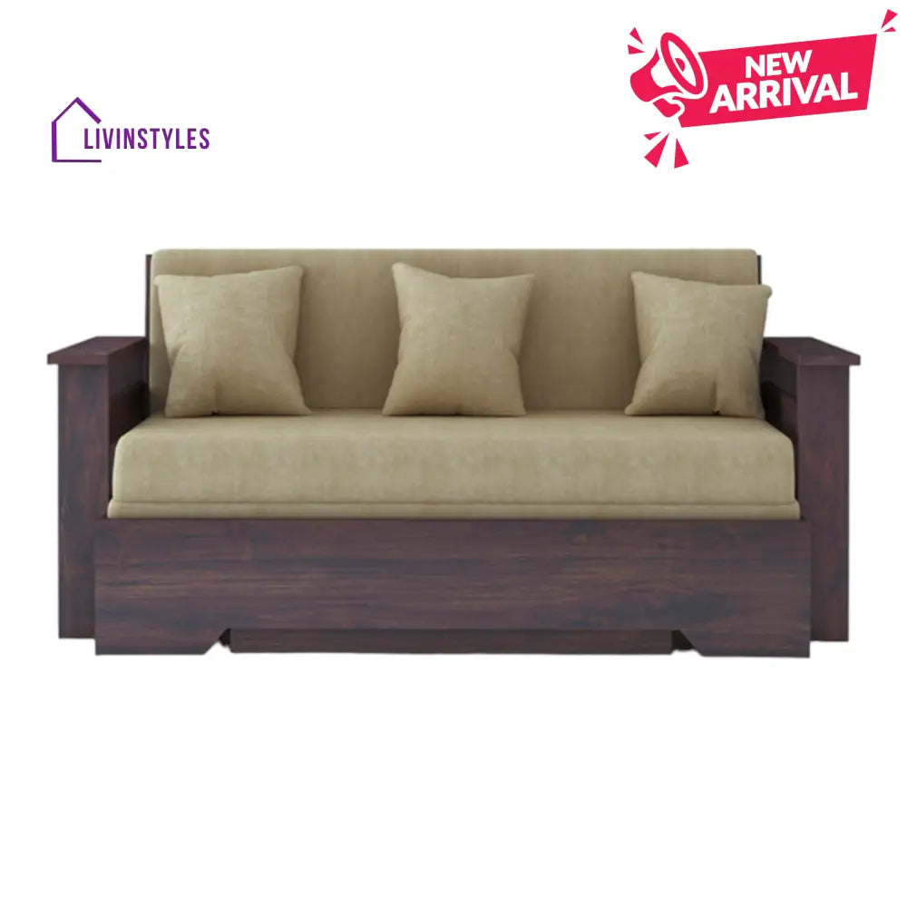 NovaDream 3 Seater Walnut Sofa Cum Bed Sheesham Wood