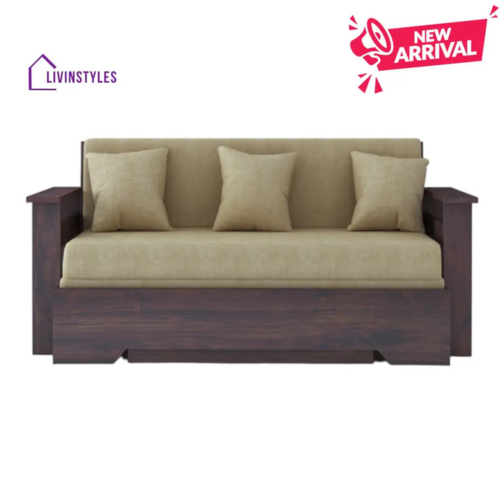 NovaDream 3 Seater Walnut Sofa Cum Bed Sheesham Wood