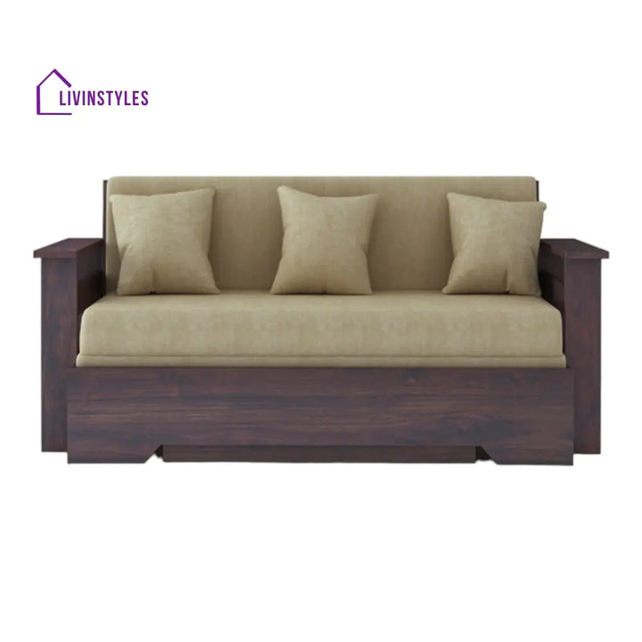 NovaDream 3 Seater Walnut Sofa Cum Bed Sheesham Wood
