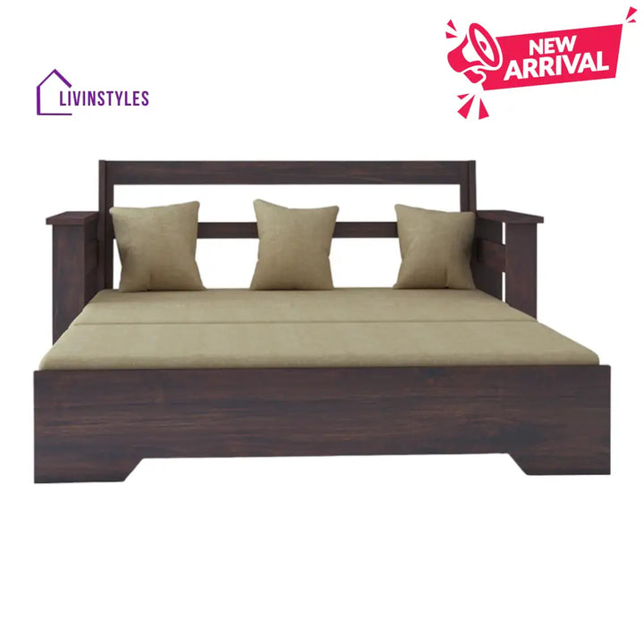 NovaDream 3 Seater Walnut Sofa Cum Bed Sheesham Wood