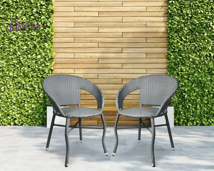 Ruler Outdoor Patio Seating Set 2 Chairs Set (Grey) - Coffee Table Sets