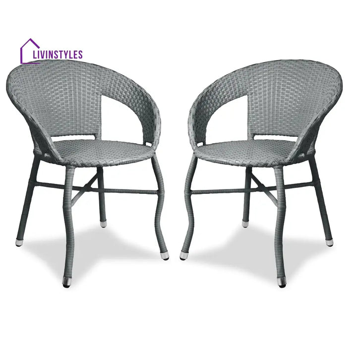 Ruler Outdoor Patio Seating Set 2 Chairs Set (Grey) - Coffee Table Sets