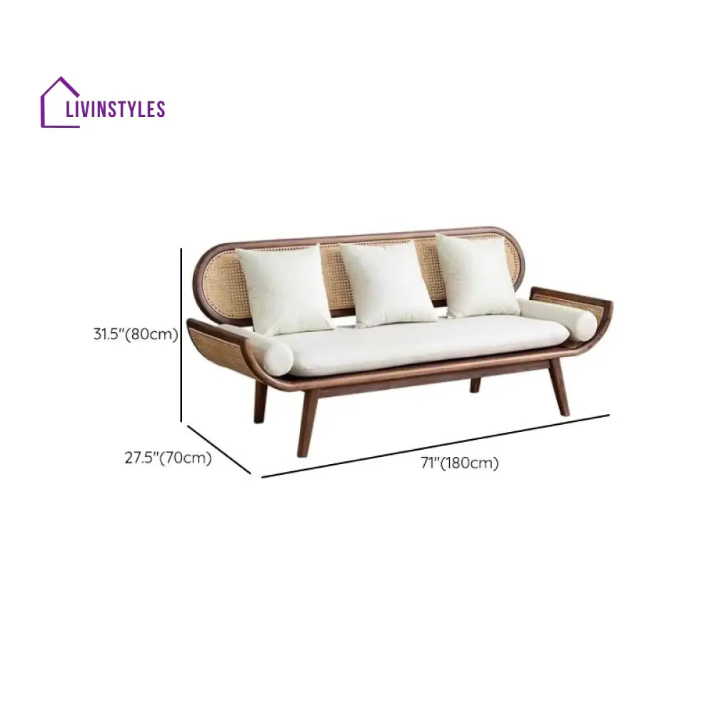 Rumeesa Solid Wood 3 + 1 + 1 Seater Sofa Set for Living Room