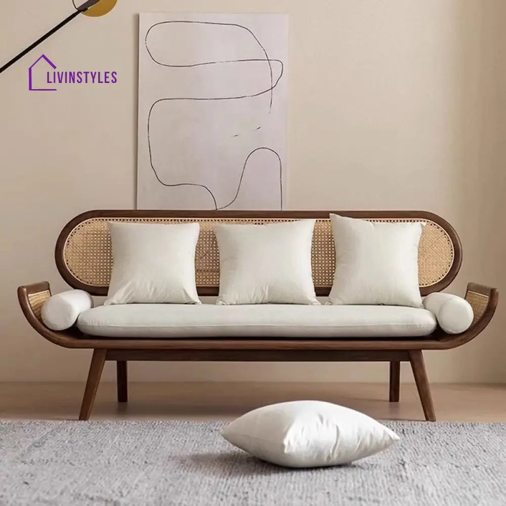 Rumeesa Solid Wood 3 + 1 + 1 Seater Sofa Set for Living Room