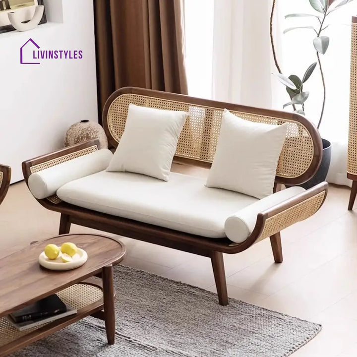 Rumeesa Solid Wood 3 + 1 + 1 Seater Sofa Set for Living Room
