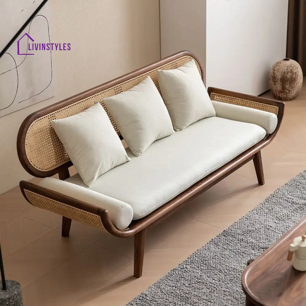 Rumeesa Solid Wood 3 + 1 + 1 Seater Sofa Set for Living Room
