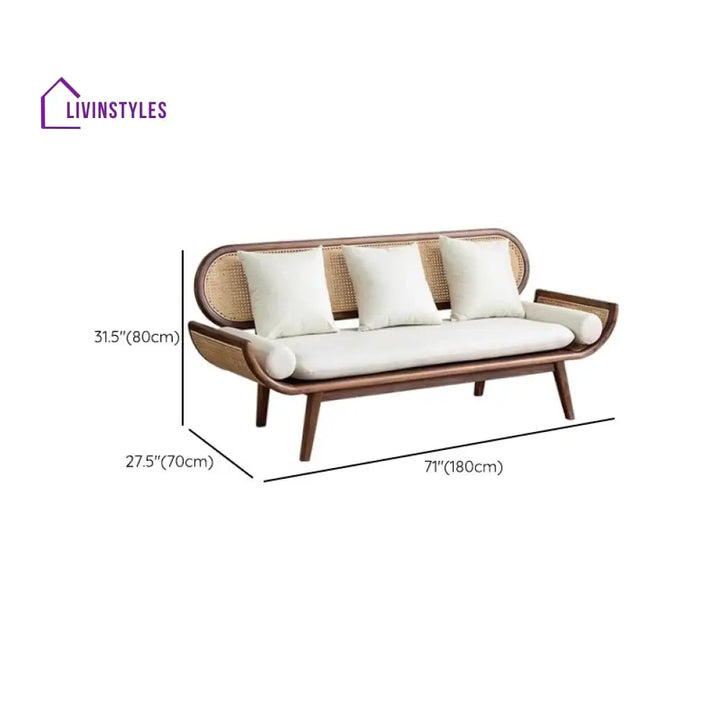 Rumeesa Solid Wood 3 + 1 + 1 Seater Sofa Set for Living Room