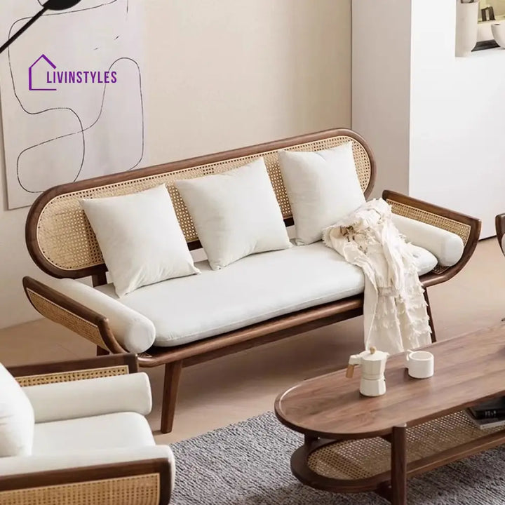 Rumeesa Solid Wood 3 + 2 + 1 Seater Sofa Set for Living Room