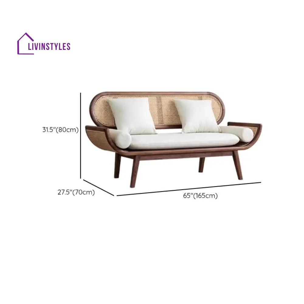Rumeesa Solid Wood 3 Seater Sofa for Living Room