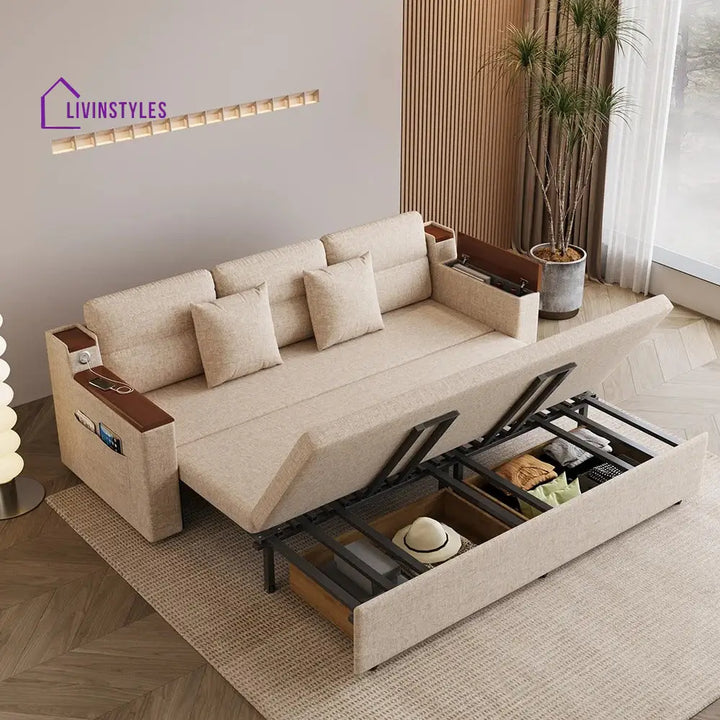 Rupal Fabric Sofa Come Bed with Storage for Living Room | Space Saving Sofa