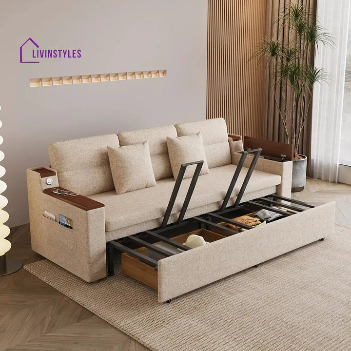 Rupal Fabric Sofa Come Bed with Storage for Living Room | Space Saving Sofa