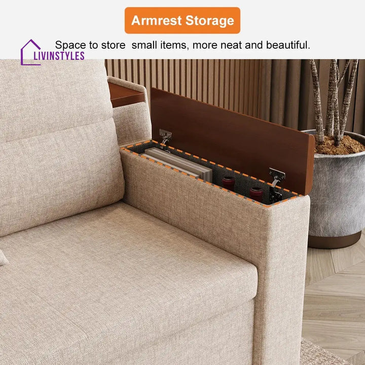 Rupal Fabric Sofa Come Bed with Storage for Living Room | Space Saving Sofa