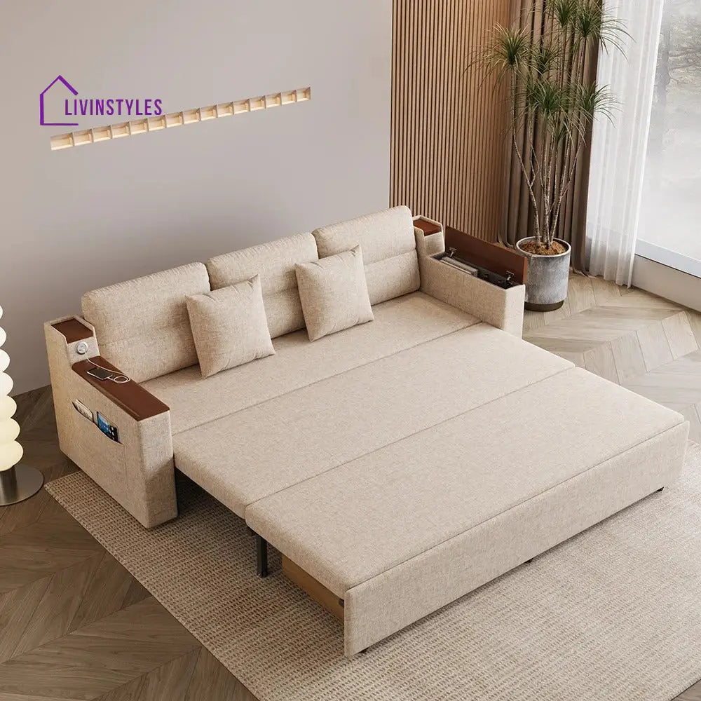 Rupal Fabric Sofa Come Bed with Storage for Living Room | Space Saving Sofa