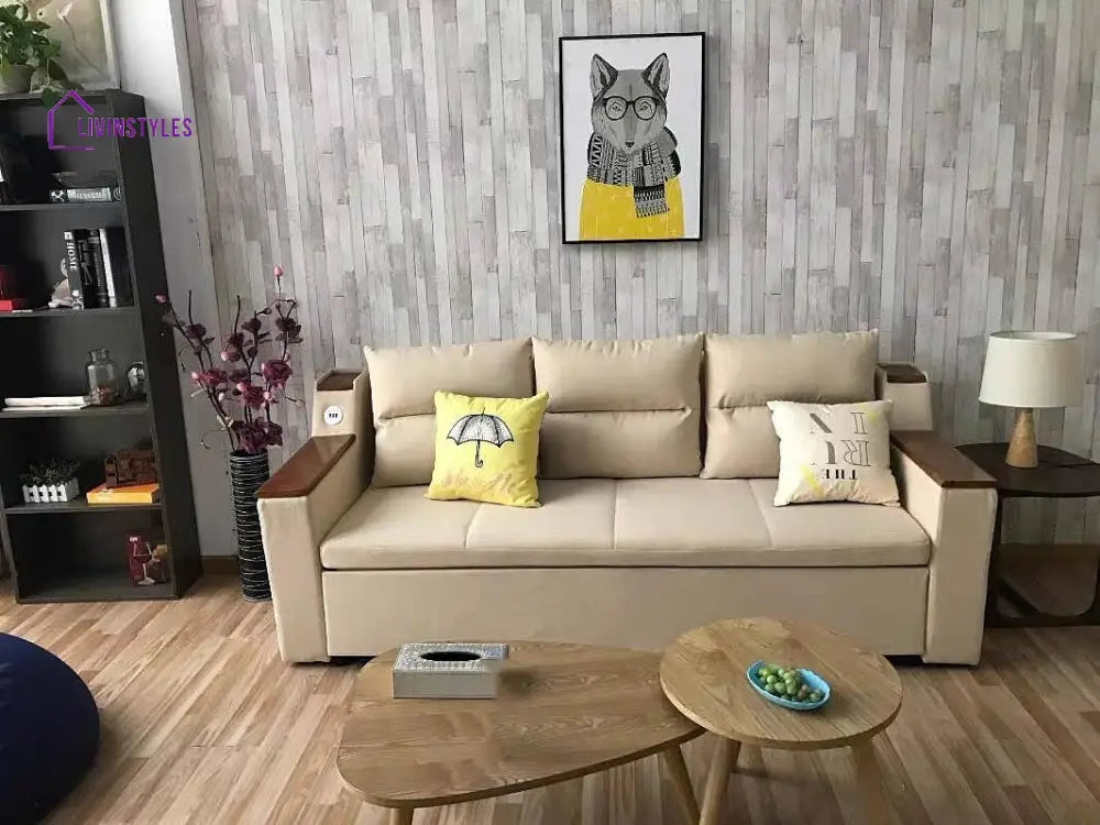 Rupal Fabric Sofa Come Bed with Storage for Living Room | Space Saving Sofa