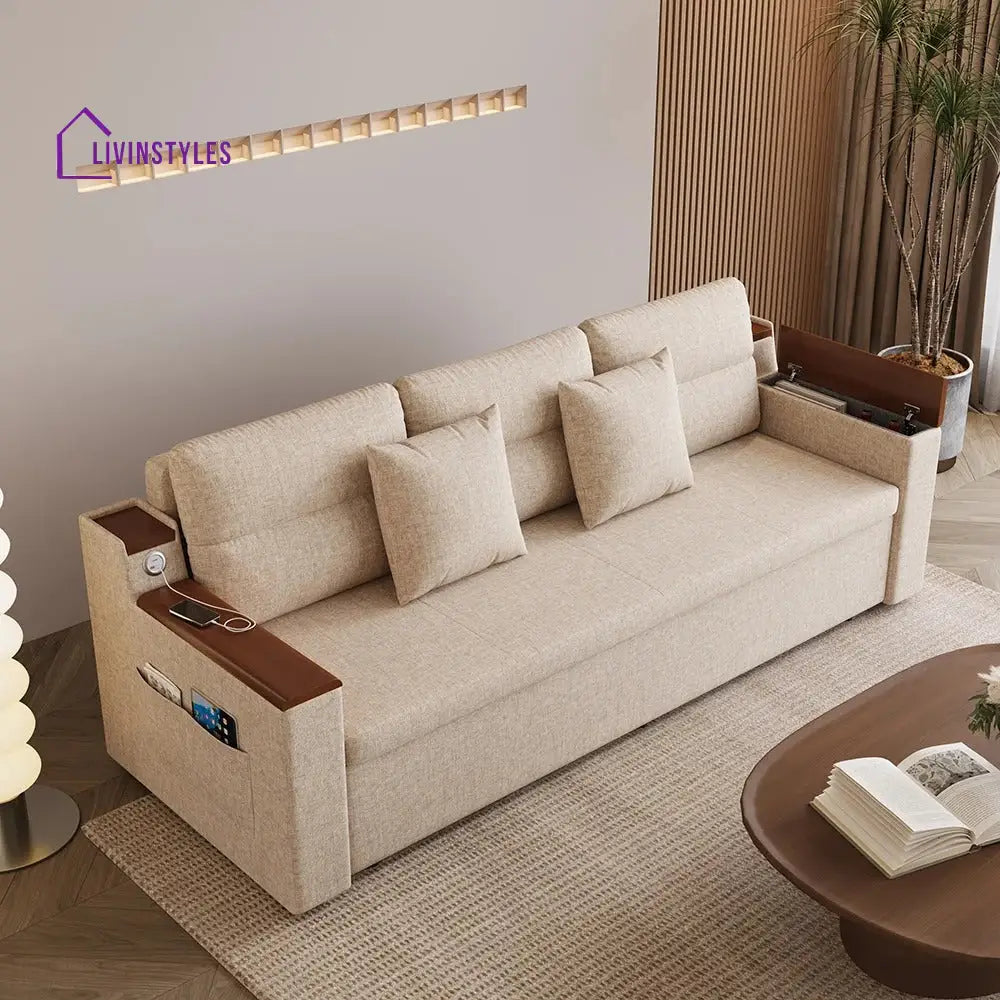 Rupal Fabric Sofa Come Bed with Storage for Living Room | Space Saving Sofa