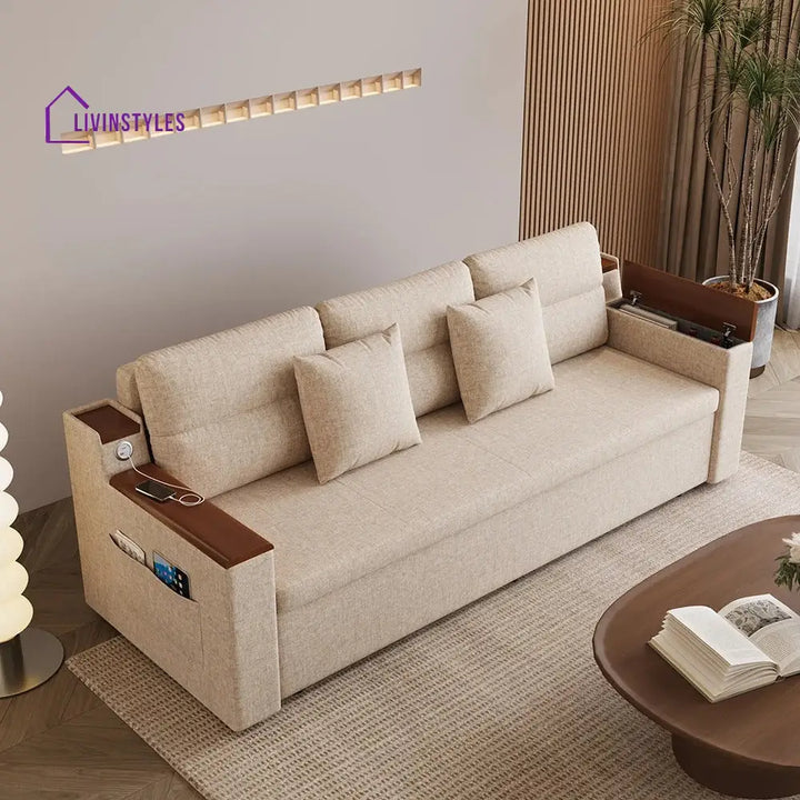 Rupal Fabric Sofa Come Bed with Storage for Living Room | Space Saving Sofa