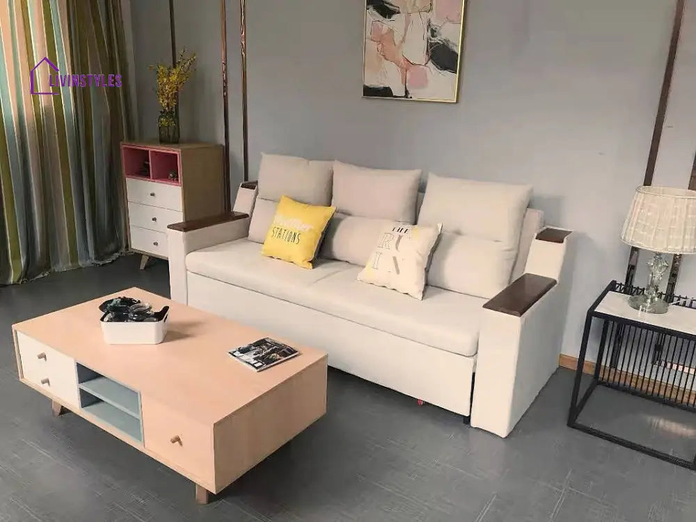 Rupal Fabric Sofa Come Bed with Storage for Living Room | Space Saving Sofa
