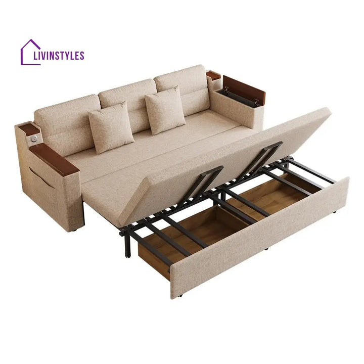 Rupal Fabric Sofa Come Bed with Storage for Living Room | Space Saving Sofa