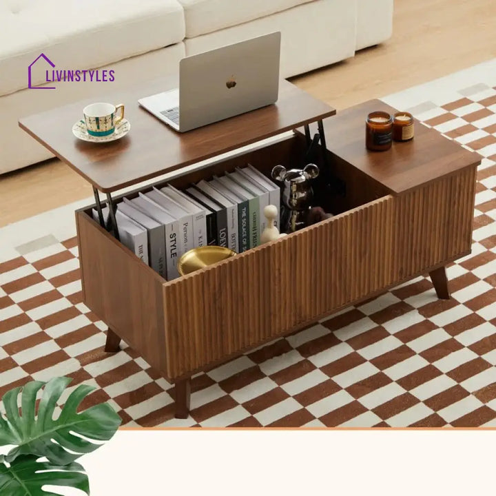 Rupal Solid Wood Coffee Table with Lift Top Mechanism